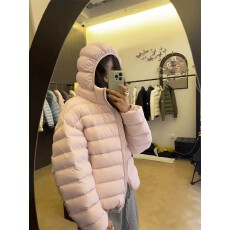 批发2026新款超好看轻薄排骨羽绒棉服女连帽短款保暖龟背冬季外套女