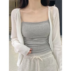 批发韩国东大门新品 春季实穿外搭 温柔<b class='q'>女</b>人味显瘦长袖薄款<b class='q'>针织</b><b class='q'>开衫</b>