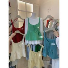 批发韩国东大门红色针织吊带背心女春<b class='q'>秋</b>设计感小衫外穿显瘦无袖上衣