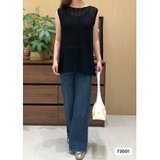 批发简约休闲圆领镂空针织<b class='q'>中长款</b>背心