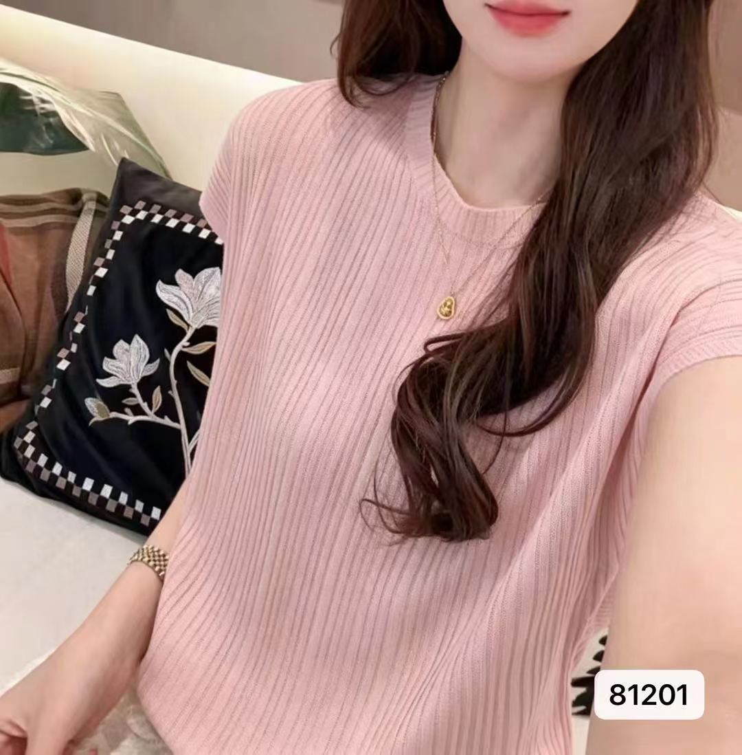 패션 라운드 넥 단색 구덩이 기사 디스플레이 얇고 작은 날다 소매 풀오버 맨위