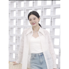 批发重工蕾丝<b class='q'>刺绣</b>设计感洋气长袖<b class='q'>衬衫</b>轻奢高端百搭上衣