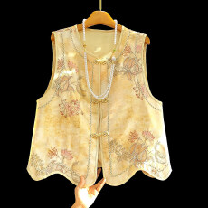 批发新中式国风重工刺绣<b class='q'>马甲</b>女2026春季新款复古提花叠穿背心外穿坎肩