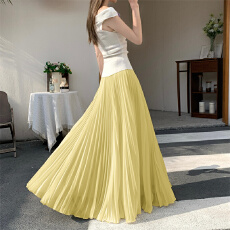 批发模特实拍春夏优质版风琴百褶裙超长8米大摆裙纯色仙女雪纺裙