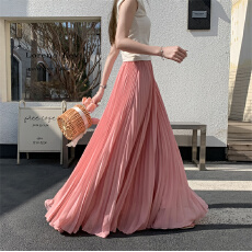 批发A#模特实拍夏优质版风琴<b class='q'>拖地</b>雪纺百褶半身裙8米大摆A字半身裙