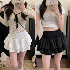 批发实拍~<b class='q'>大码</b><b class='q'>女装</b>芭蕾风半身裙<b class='q'>韩版</b>高腰显瘦设计感甜辣蛋糕蓬蓬短裙