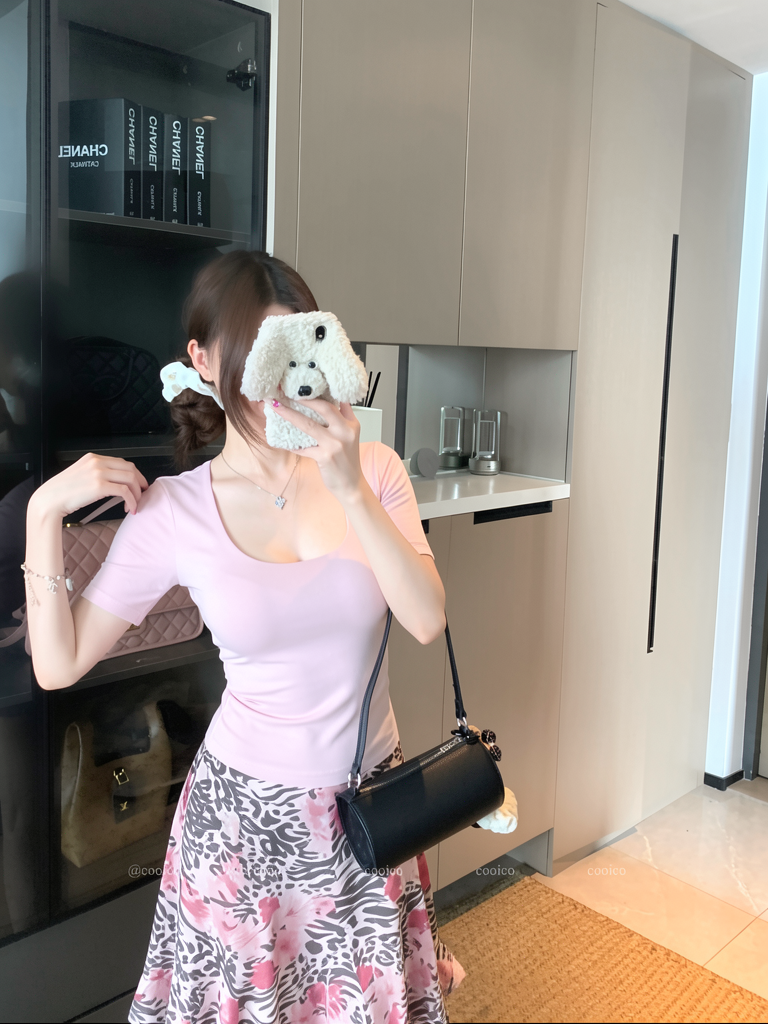 빅 사이즈 지방 mm 순수한 욕망 핫걸 u 칼라 몸매 가꾸기 맨위 여성 여름 레트로 레오파드 무늬 인어 꼬리 치마 세트