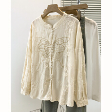 批发大货 实拍跨境女装<b class='q'>大码</b>宽松民族风刺绣陈勇女春秋上衣简约宽松型