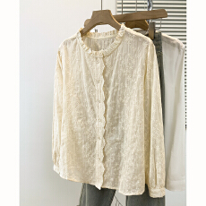 批发大货 实拍跨境女装<b class='q'>大码</b>宽松民族风刺绣衬衣女春秋上衣简约宽松型