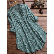 批发大货  跨境<b class='q'>女装</b>春秋衬衣<b class='q'>韩版</b>时尚气质印花宽松长袖立领衬衫女