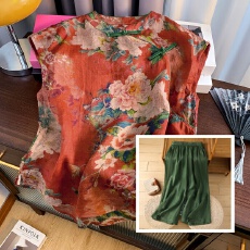 批发实拍 大货新棉麻刺绣大码<b class='q'>上衣</b>女宽松显瘦时尚+棉麻长<b class='q'>裤</b>气质套<b class='q'>装</b>