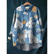 批发大货 实拍外贸新款休闲夏威夷跨境女士长袖<b class='q'>衬衫</b>竹棉大码上衣13色