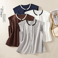 批发实拍   外贸热卖新<b class='q'>棉麻</b>大码上衣女宽松显瘦时尚