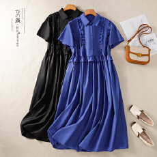 批发实拍新款文艺棉麻<b class='q'>春</b>夏通勤简约纯色裙子轻薄显瘦长裙女