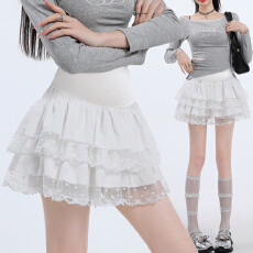 批发现 孕妇春秋冬季甜美蝴蝶结蕾丝边蓬蓬蛋糕裙<b class='q'>夏</b>显瘦a字托腹半身裙