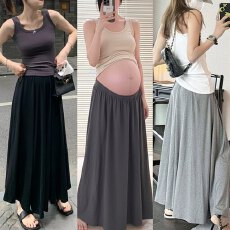 批发天猫品质 孕妇<b class='q'>秋</b>季四季纯棉垂感莫代尔飘逸大摆a字无托腹半身长裙
