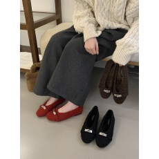 复古加绒毛毛鞋女鞋子外穿2025秋冬季配裙子玛丽珍单鞋