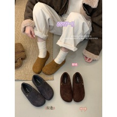 真皮厚底内增高全包勃肯鞋女2025秋冬季新款加绒博肯豆豆单鞋棉鞋