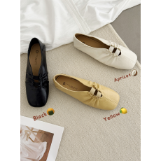 批发豆豆软底软面不累脚单鞋女2025新款圆头中口褶皱一脚蹬瓢鞋奶奶鞋