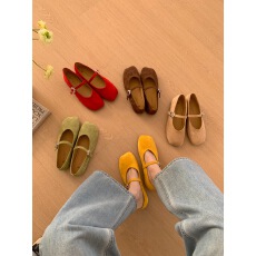 批发平底复古小红色单鞋仙女2026春孕妇防滑<b class='q'>芭蕾舞</b>鞋配<b class='q'>裙</b>子玛丽珍鞋潮