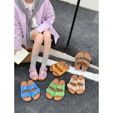 批发勃肯凉拖鞋女全牛皮2026<b class='q'>夏</b>新款复古真皮软木厚底博肯一字凉拖鞋女