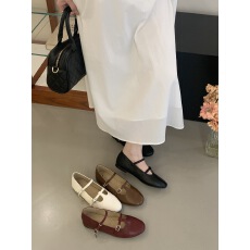 批发欧洲站2026春季新款镂空系带芭蕾舞鞋软底舒适复古小皮鞋