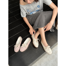 批发平底系带绸缎芭蕾德训鞋女2026<b class='q'>夏</b>季新款复古拼色轻便休闲阿甘鞋