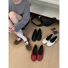 批发2026秋季新款超火法式豹纹平跟玛丽珍鞋女T字带气质绝美浅口单鞋