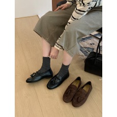 批发秋季复古一脚蹬乐福鞋平底深口单鞋百搭通勤<b class='q'>休闲</b>鞋时尚百搭小皮鞋