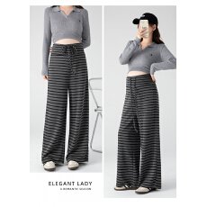 批发实拍孕妇<b class='q'>条纹</b>阔腿裤子秋冬2025新款不勒肚子外穿直筒<b class='q'>打底裤</b>长裤秋