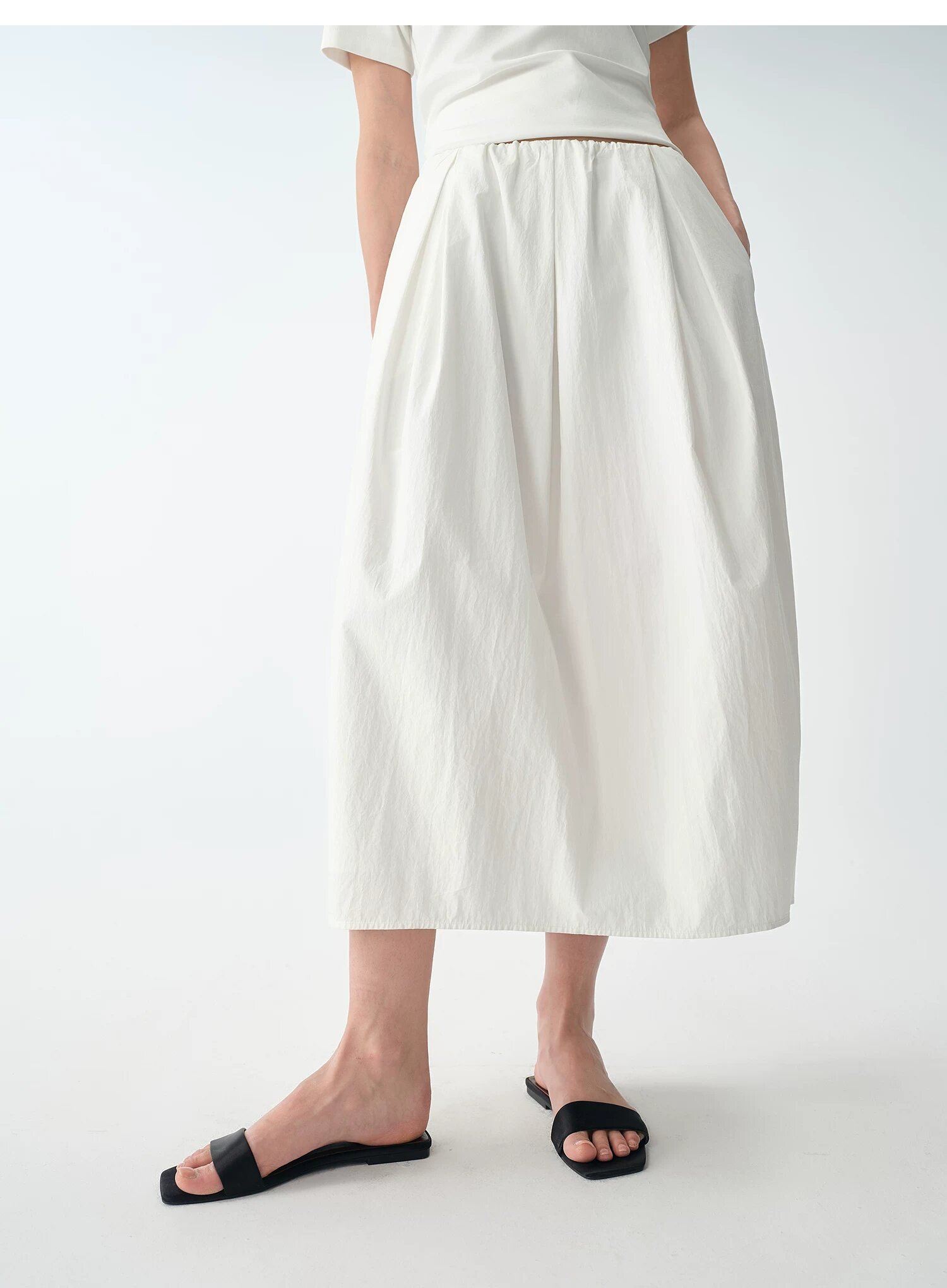 3 차원 질감 핀치 Pleat 꽃밭 반신 스커트 여성 26 여름 신제품 마이크로 주름 밴딩 주머니 꽃밭 치마 치마