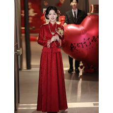 批发<b class='q'>敬酒</b>服新娘2026新款红色新中式订婚<b class='q'>礼服</b>裙回门便装女结婚旗袍长袖