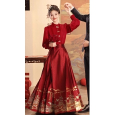 批发红色马面裙<b class='q'>敬酒</b><b class='q'>服</b><b class='q'>新娘</b>旗袍新款新中式结婚礼<b class='q'>服</b>订婚套装婚<b class='q'>服</b>女