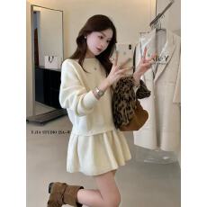 批发韩国东大门2025<b class='q'>秋</b>冬高级感软糯气质慵懒下摆可拆卸针织衫花苞裙