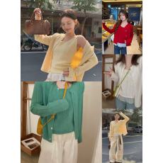 批发蕾丝拼接气质淑女针织两件套女2026春季新款甜美针织开衫潮