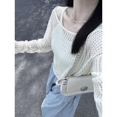 批发春夏镂空外搭罩衫吊带针织衫两件套女