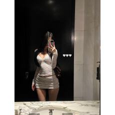 批发白色v领长袖蕾丝衫上衣打底衫女春夏时尚套装<b class='q'>包臀</b><b class='q'>半身</b>短裙两件套
