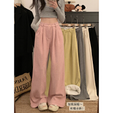 批发<b class='q'>大码</b>！2025冬季加绒加厚显瘦直筒宽松<b class='q'>西装</b>阔腿休闲裤子女