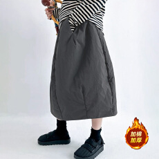 批发2025冬季新款加棉加厚百搭洋气大码时尚女厚实裙子保暖夹棉<b class='q'>半身裙</b>