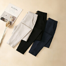 批发实拍2026夏季新款九分棉麻裤女<b class='q'>哈伦裤</b>亚麻裤显瘦大码休闲裤萝卜裤