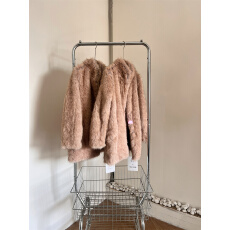 批发alright then 仿真狐狸毛宽松大宽肩直筒立领中长款环保皮草