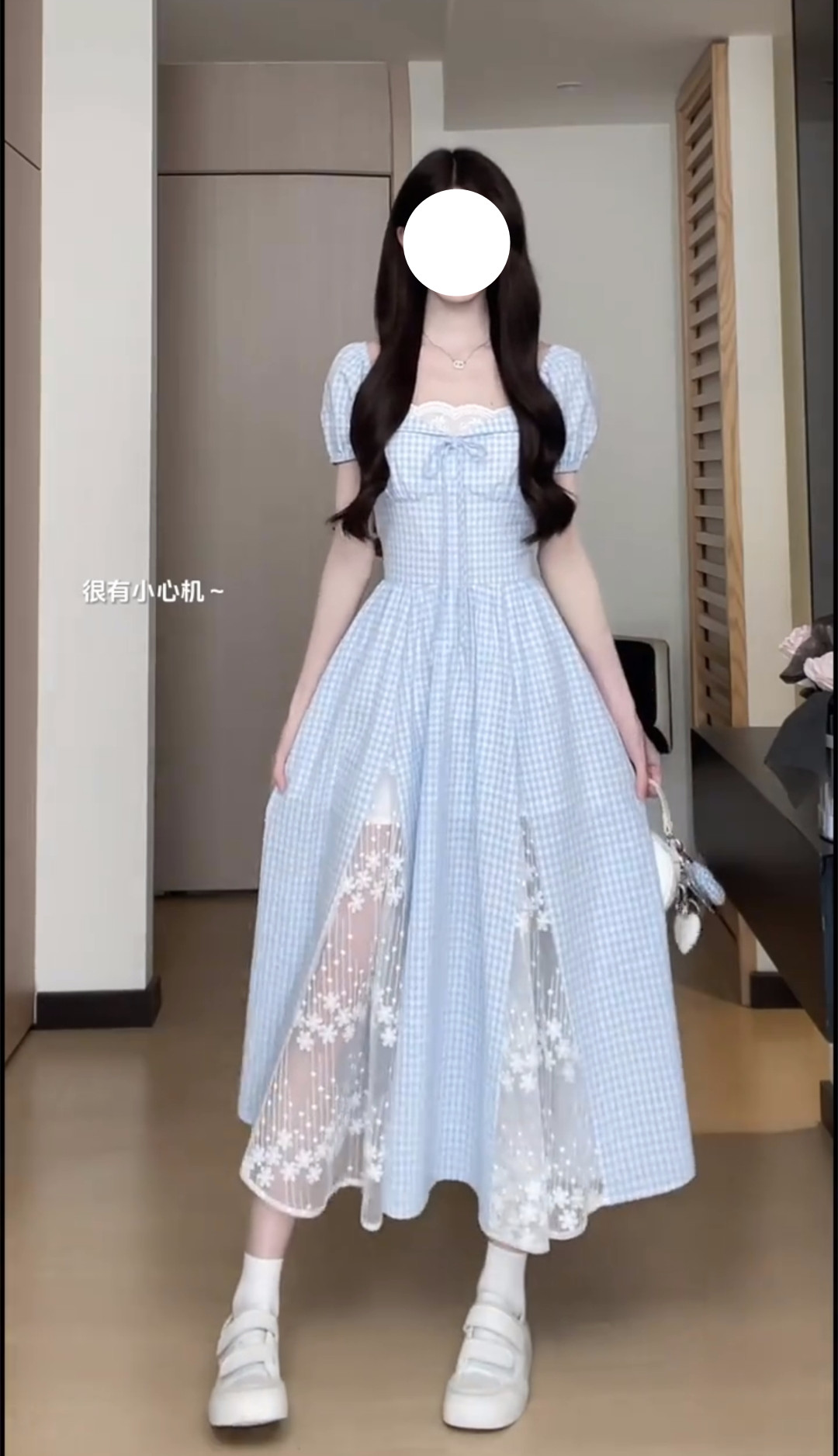 MY8426# 法式条纹蕾丝拼接氛围感收腰裙显白连衣裙女裝貨源服裝批發