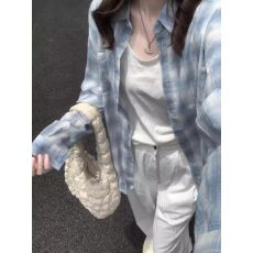 批发韩系纯棉格子<b class='q'>衬衫</b>女春装新款宽松慵懒风长袖<b class='q'>衬衣</b><b class='q'>外套</b>休闲上衣