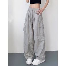 批发薄款工装阔腿裤女春季<b class='q'>大码</b>胖mm<b class='q'>宽松</b>显瘦冰丝速干休闲裤运动直筒裤