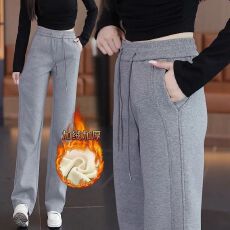 批发阔腿裤女春秋<b class='q'>冬</b>大码宽松显瘦高腰垂感直筒运动休闲长裤子潮