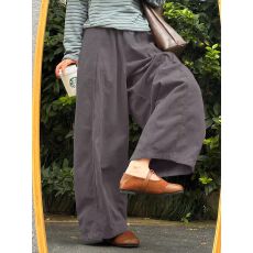 批发立体腰 高密斜纹 阔腿休闲裤女新款大码胖mm遮胯垂感九分裤