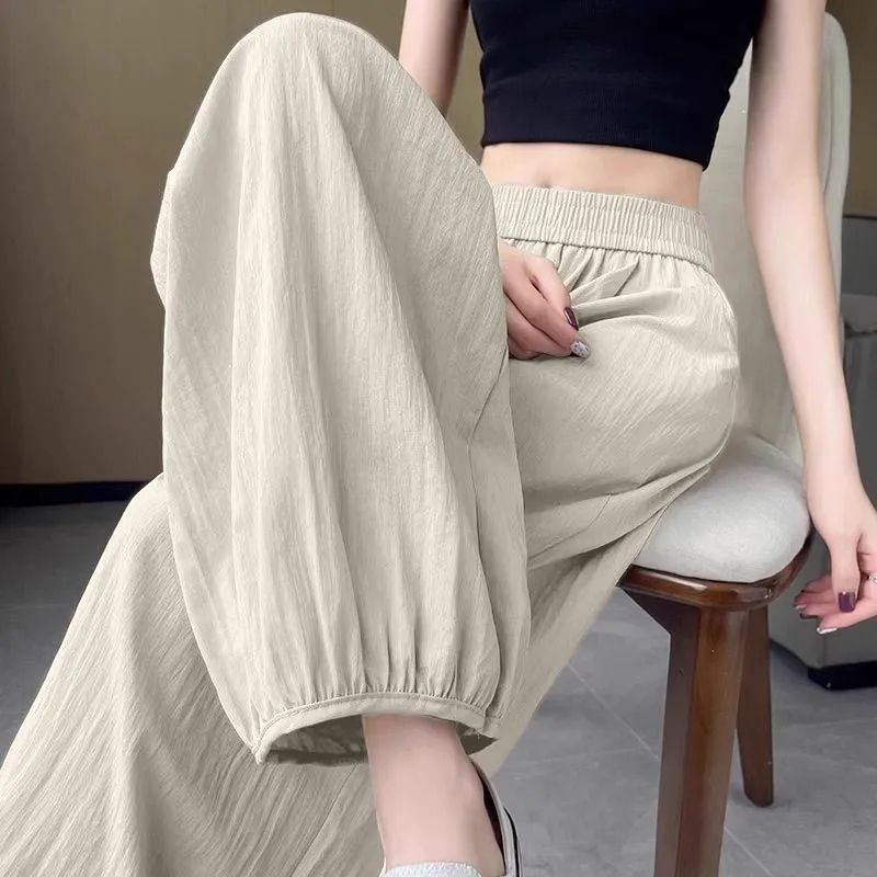 있음 선적 여름 얇은 스타일 하렘 바지 여성 슬림해 보이는 캐주얼 새로운 자외선 차단 빅 사이즈 무 루즈핏 9 포인트 배기 바지
