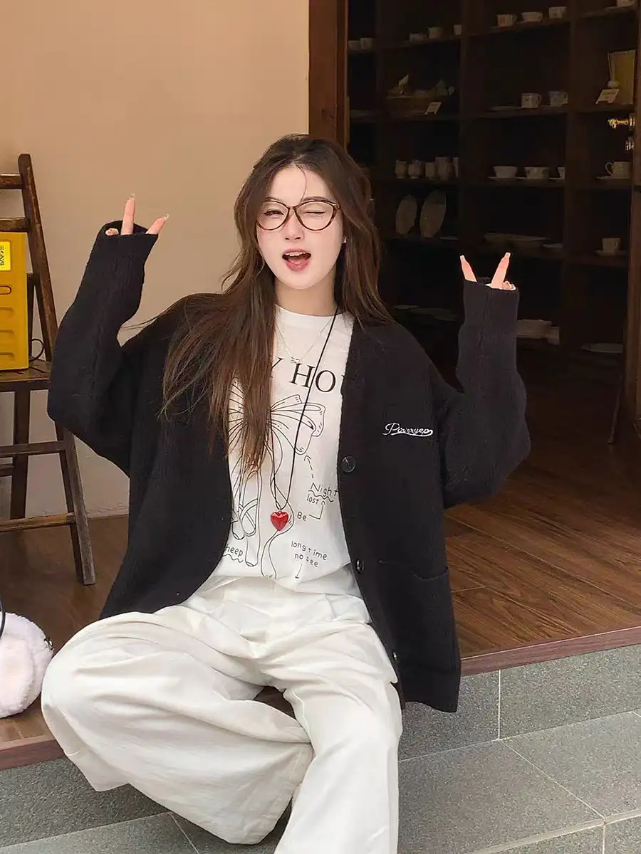 루즈핏 니트 가디건 상세 이미지 3
