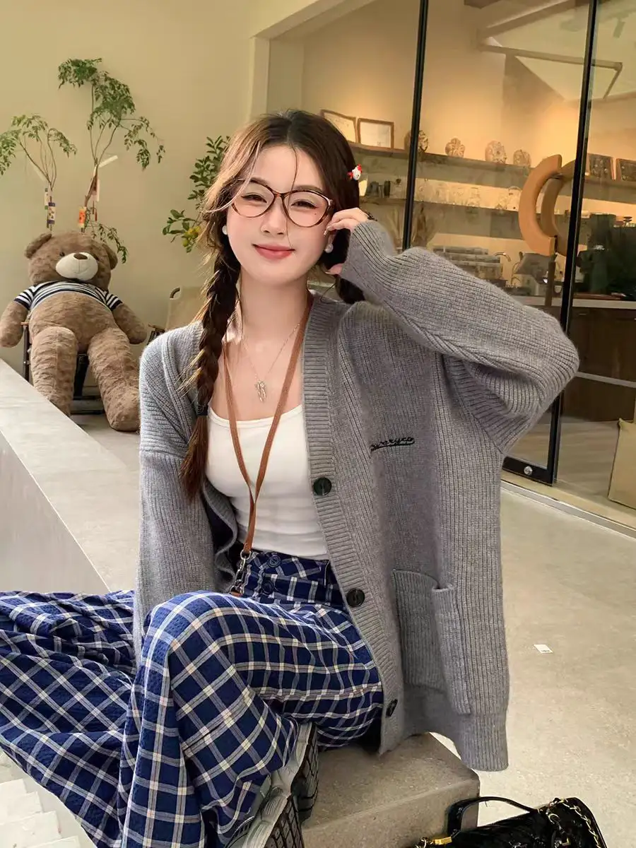 루즈핏 니트 가디건 상세 이미지 5