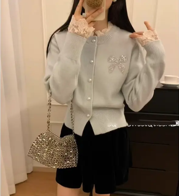 프릴 라인 장식 가디건 상세 이미지 1
